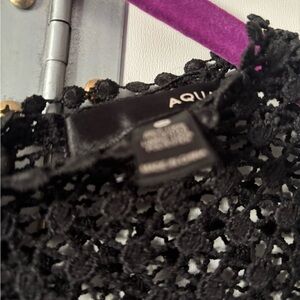 Aqua Black Crochet Lace Top